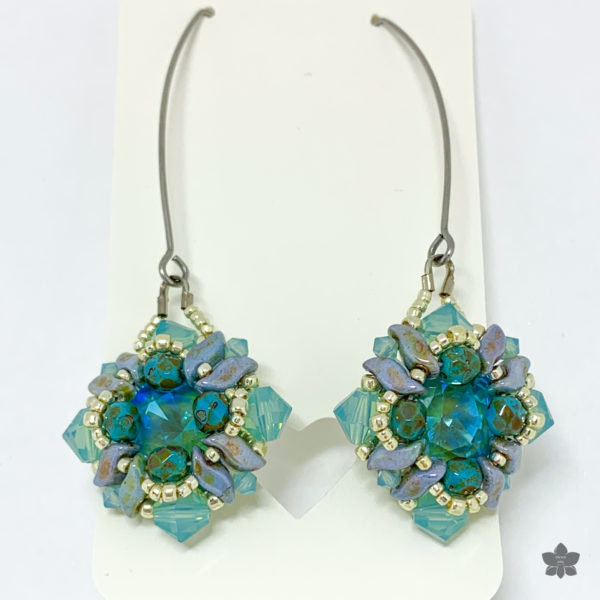 beach dunes earrings aqua