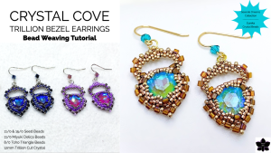 Crystal Cove 12mm Trillion Cut Beaded Bezel Earrings Tutorial