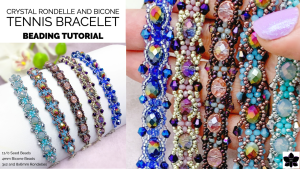 Crystal Rondelle and Bicone Bead Tennis Bracelet Tutorial