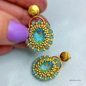 golden hour earrings blue gold