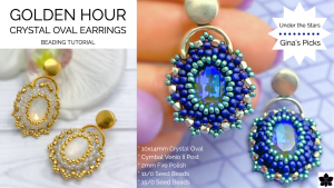 Golden Hour Crystal 14mm Oval Beaded Earrings Tutorial