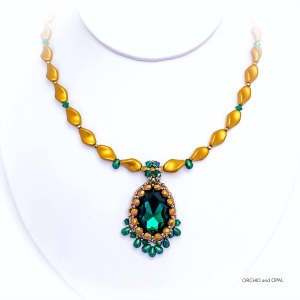 Hearthside Pendant Necklace Orchid and Opal