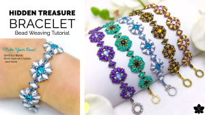 Hidden Treasure Beaded Bracelet Tutorial - GemDuo and 6mm Crystal