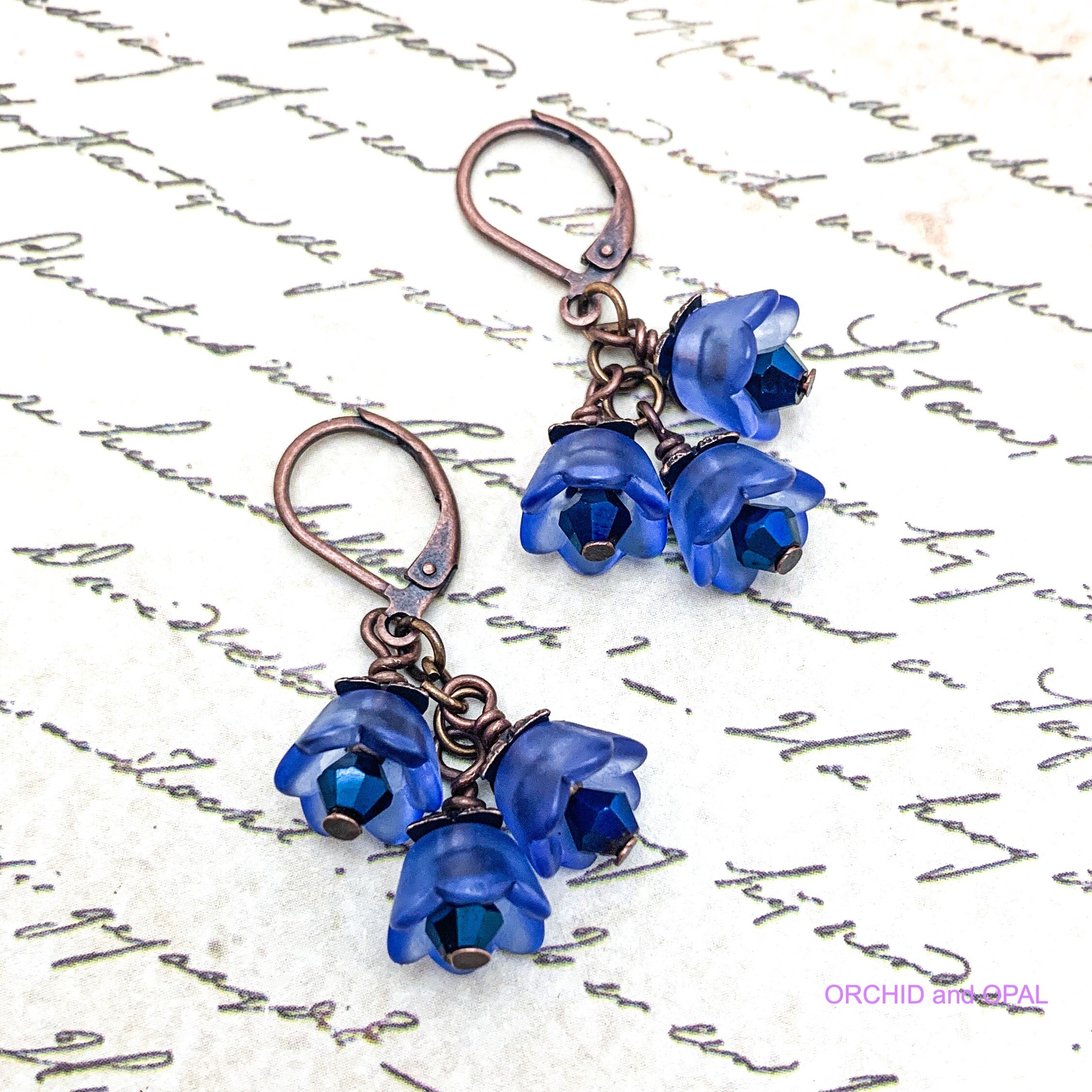 easy bell flower beaded earrings