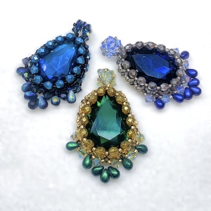 hearthside beaded crystal pear pendant