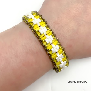 yellow pleated tila bracelet
