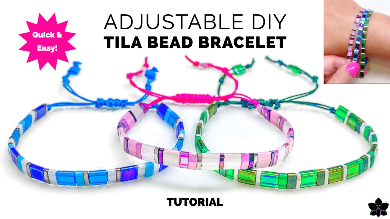 Easy Beaded Adjustable Cord Bracelet Tutorial Uses Pearl Knotting Technique  | DIYNotions / The Beading Gem