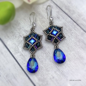 Starburst Crystal Bicone and WibeDuo Beaded Earrings Tutorial