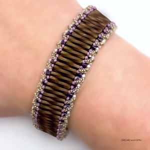 Twisted Bugle Ganache Beaded Bracelet
