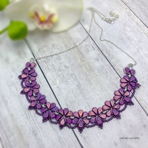 Floral Cascade Necklace - Purple