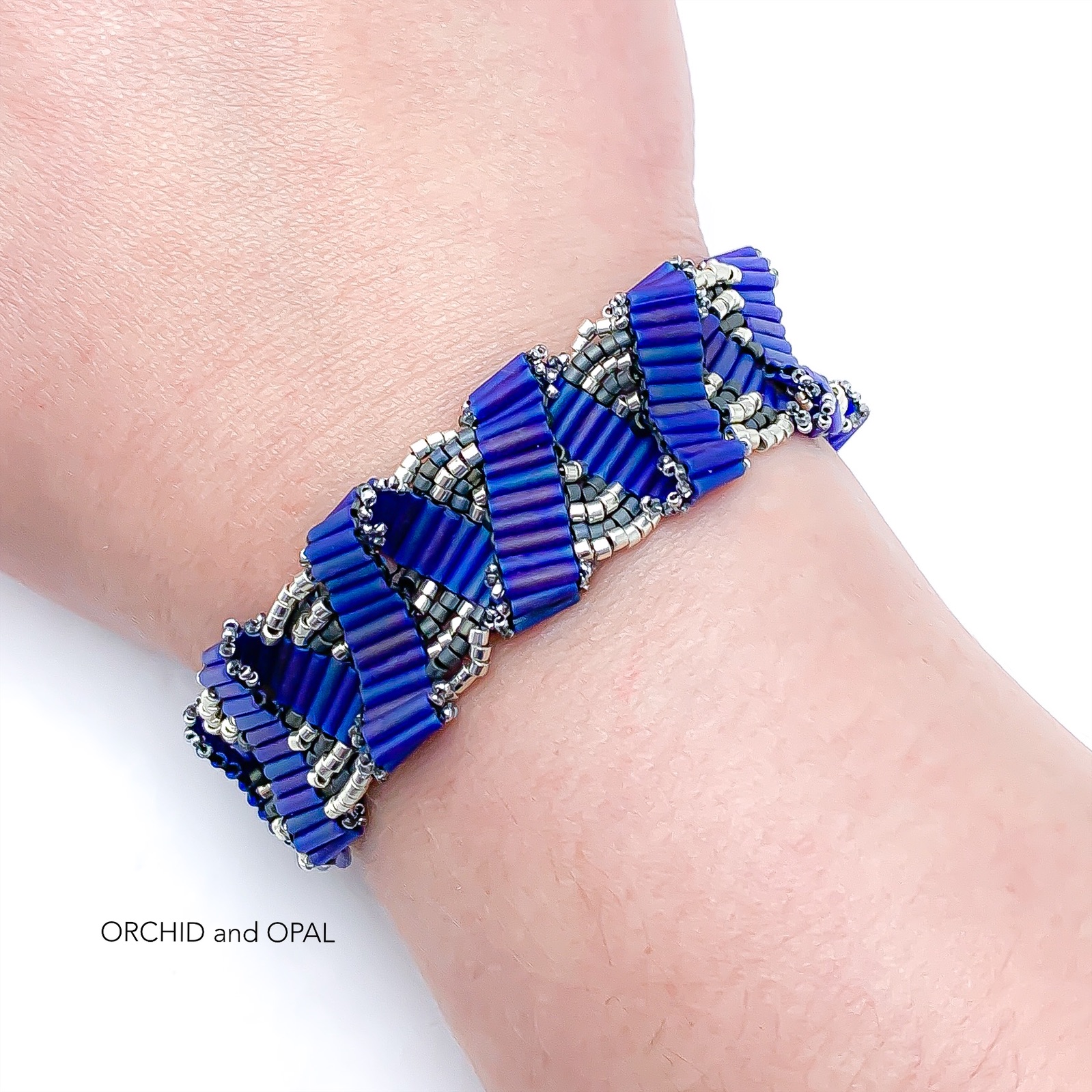 bugle bead ribbon bracelet