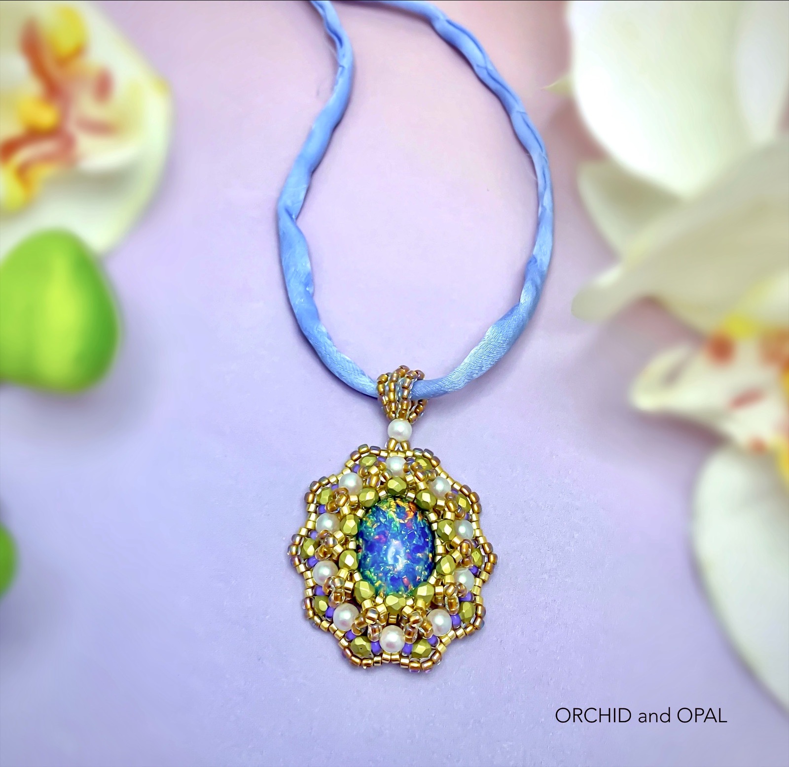 ethereal opal oval pendant necklace
