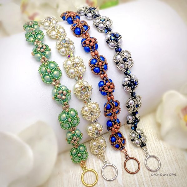 South Seas Beaded Pearl Bracelet - Copper/Blue