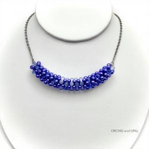 beaded wreath necklace - purple
