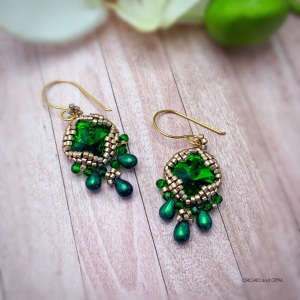 Hearthside Beaded 12mm Crystal Rivoli Earrings Tutorial