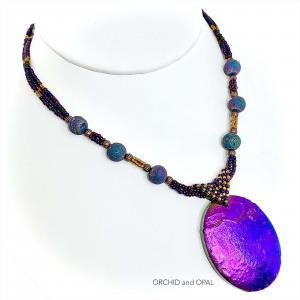 Electroplated Jasper Beaded Pendant Necklace