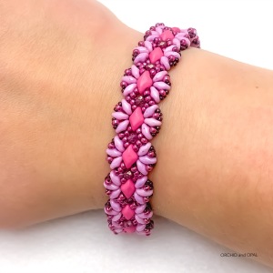 Terrace Lace Beaded Bracelet - pink
