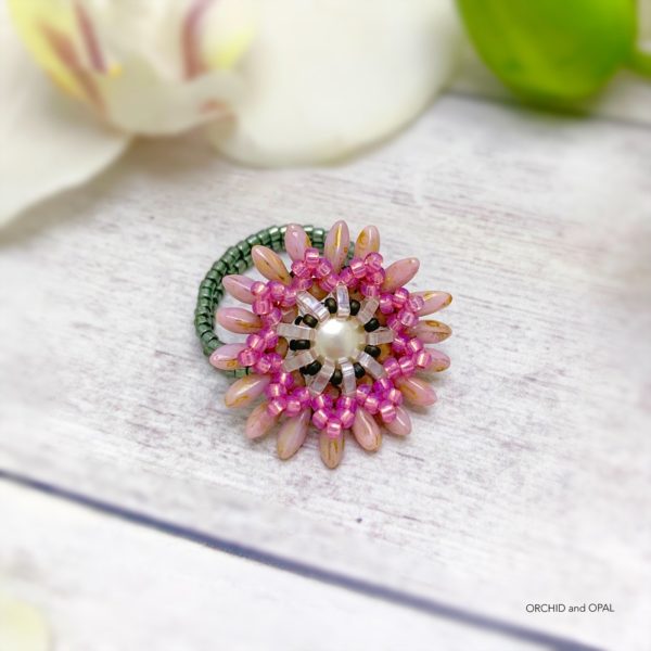 Cherry Blossom Festival Beaded Ring Tutorial