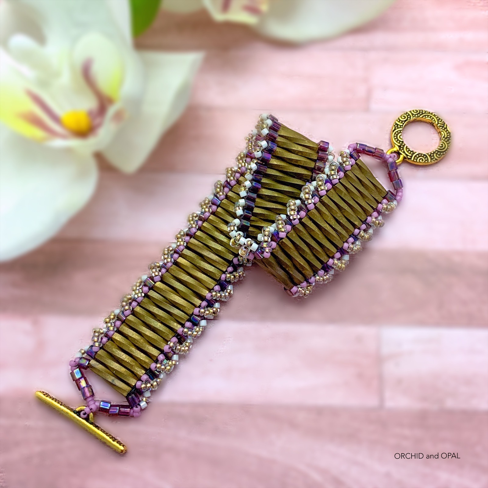 Twisted Bugle Ganache Beaded Bracelet DIY Tutorial