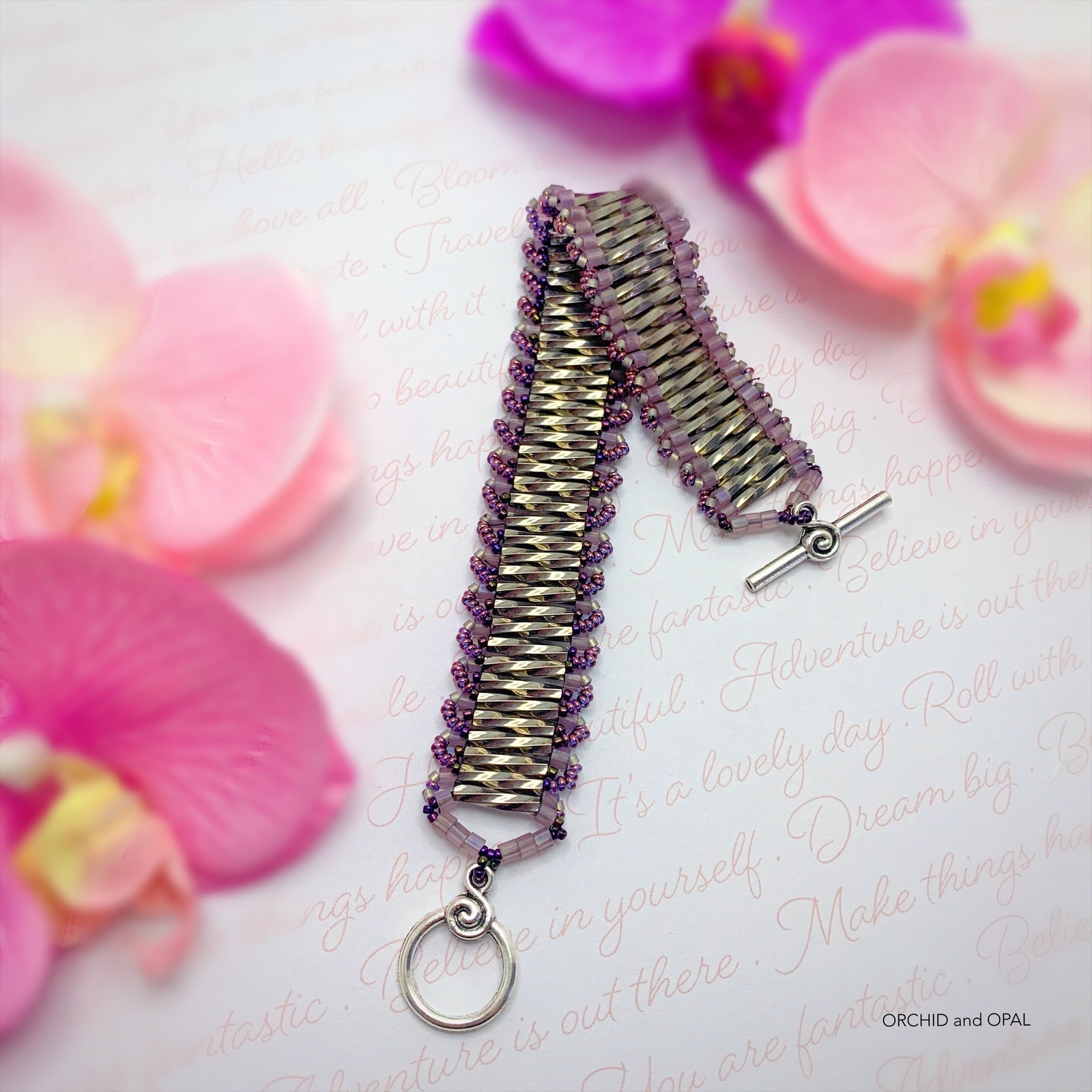 Twisted Bugle Ganache Beaded Bracelet DIY Tutorial