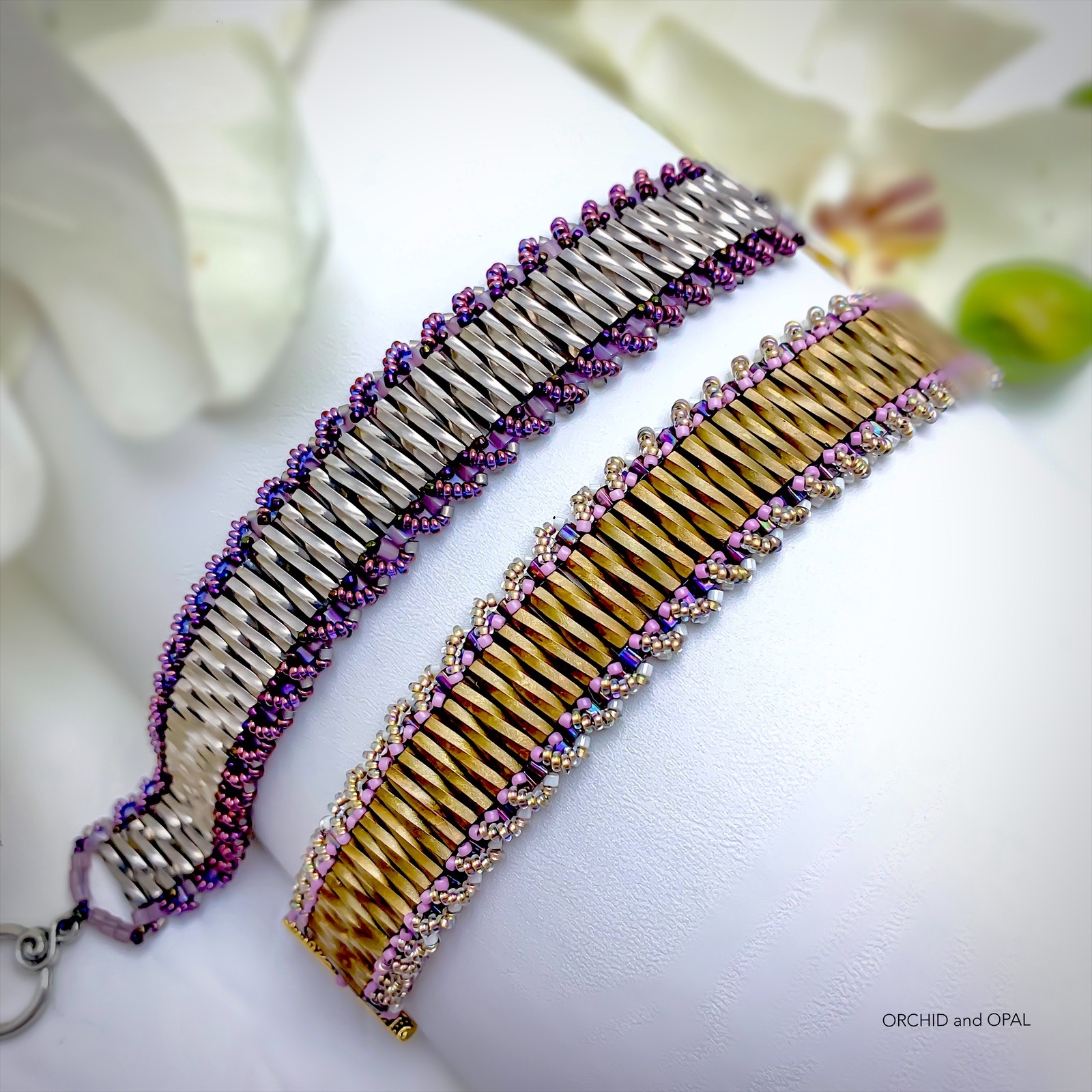 Twisted Bugle Ganache Beaded Bracelet DIY Tutorial