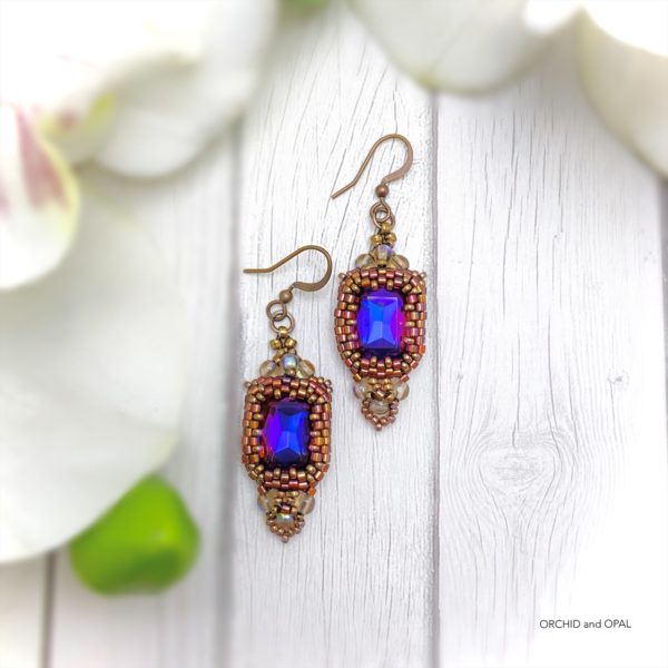 Lamplighter Crystal Earrings - Copper Volcano