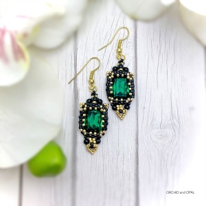 Lamplighter Crystal Earrings - Green