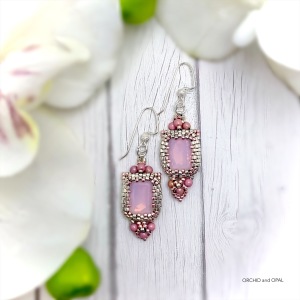 Lamplighter Crystal Earrings - Pink Silver