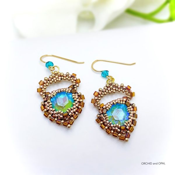 Crystal Cove 12mm Trillion Cut Beaded Bezel Earrings Tutorial