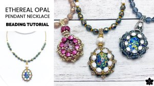 Ethereal Opal Beaded Oval Cabochon Pendant Necklace Tutorial