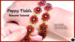 poppy fields beaded bracelet tutorial